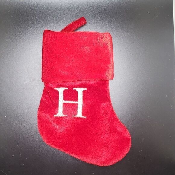 SANTA'S best letter H Monogram stocking - Picture 1 of 7